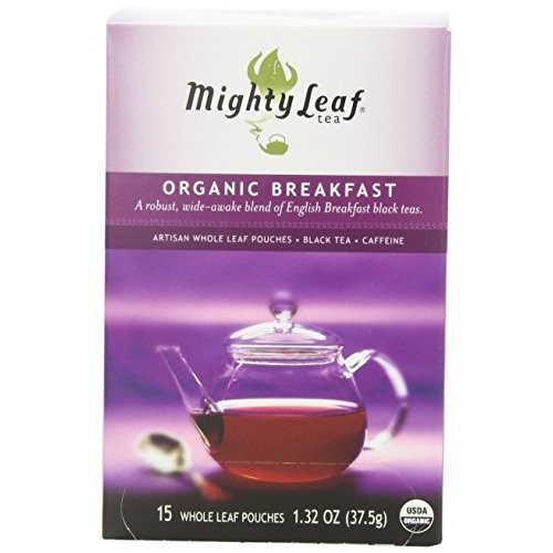 Mighty Leaf Black Tea, Organic Breakfast, 15 Pouches Pack of 3