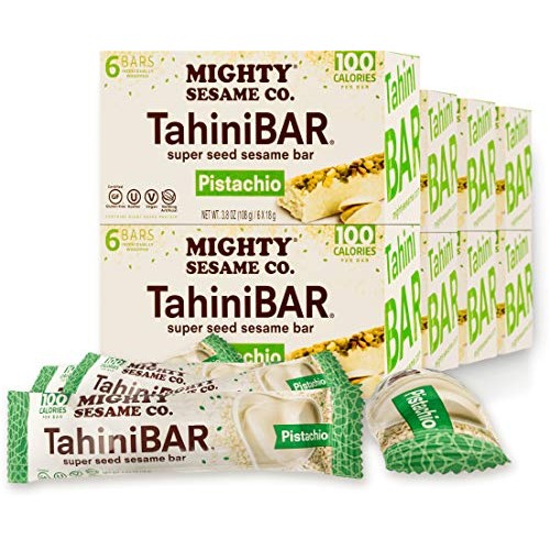 Mighty Sesame Tahini Bars With Pistachio 3.8Oz 8 Pack, 48 Bars