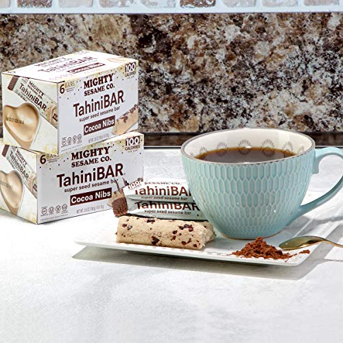 Mighty Sesame Tahinibars With Cocoa Nibs 2 Pack, Total 12 Bars