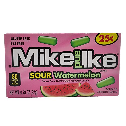 Mike And Ike Sour Watermelon Chewy Candies - Case Of 24 0.78-Oz.