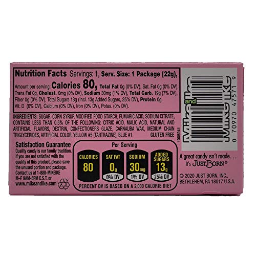 Mike And Ike Sour Watermelon Chewy Candies - Case Of 24 0.78-Oz.