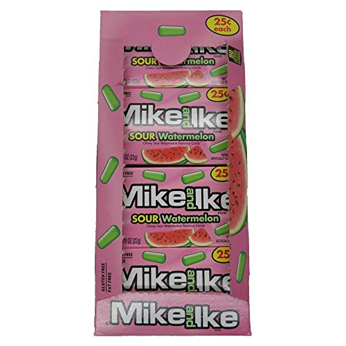 Mike And Ike Sour Watermelon Chewy Candies - Case Of 24 0.78-Oz.
