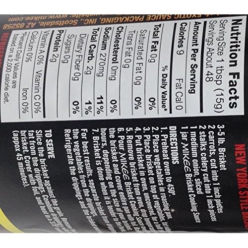 Mikee Old Fashioned Brisket Cooking Sauce Kfp 25 Oz. Pk Of 6.