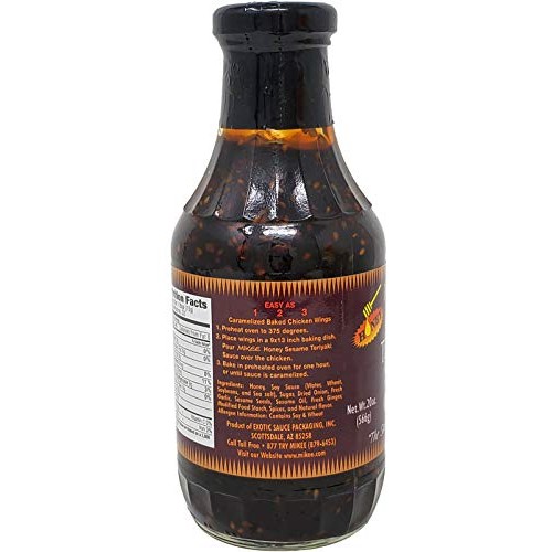Mikee Sesame Teriyaki Sauce Honey No Msg 20 Oz. Pack Of 3.