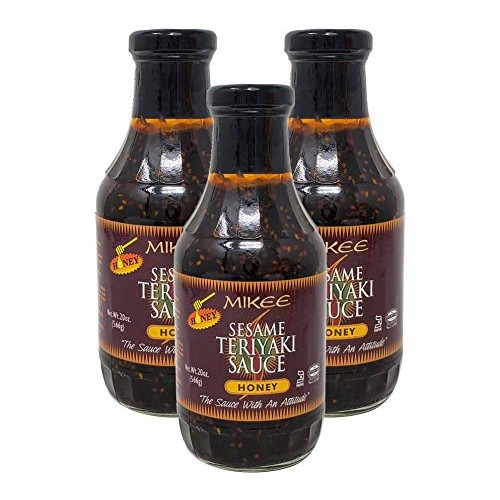 Mikee Sesame Teriyaki Sauce Honey No Msg 20 Oz. Pack Of 3.