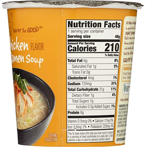 Mikes Mighty Good Ramen Soup, Chicken, 1.6 Oz