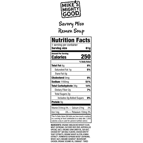 Mikes Mighty Good Craft Ramen Savory Miso Soup, 2.1 Ounce Pillo