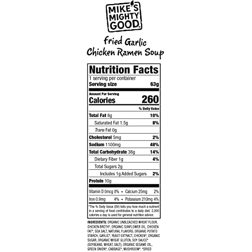 Mikes Mighty Good Ramen Soup Pillow Pack, Fried Garlic Chicken,