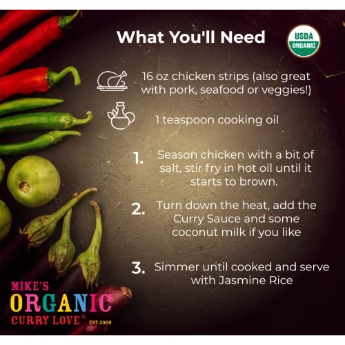 MIKES ORGANIC CURRY LOVE Premium Yellow Thai Curry Sauce ORGANI...