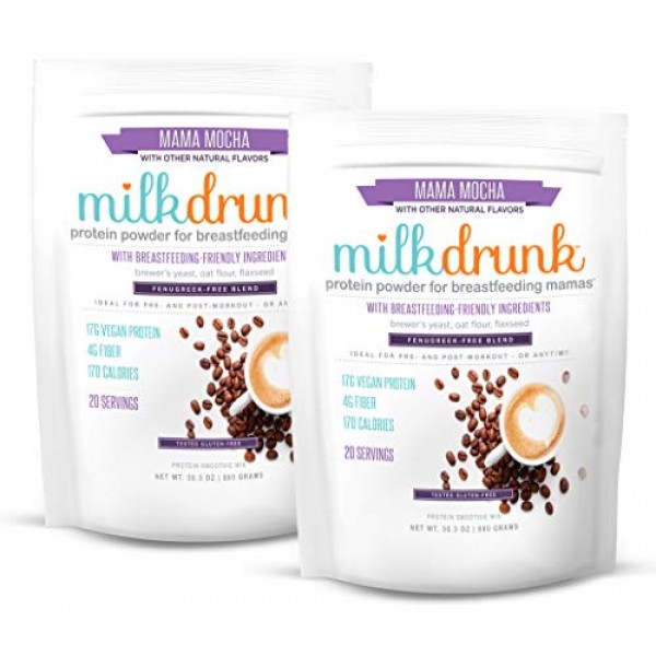 2 Bags Milk Drunk Fenugreek-Free - Mocha Dairy Free Protein Powd...