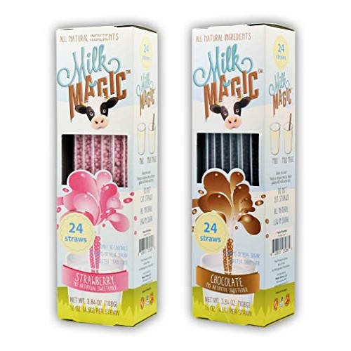 Milk Magic Flavoring Straws, 2-Pack Bundle 24 Straws Per Pack,