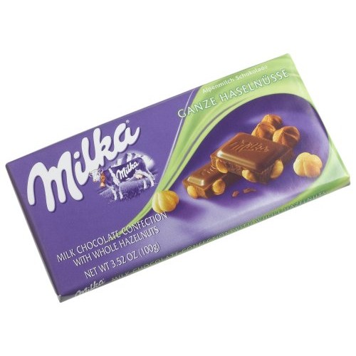 Milka Milk Chocolate With Whole Hazelnuts, 3.52-Ounce Bars Pack