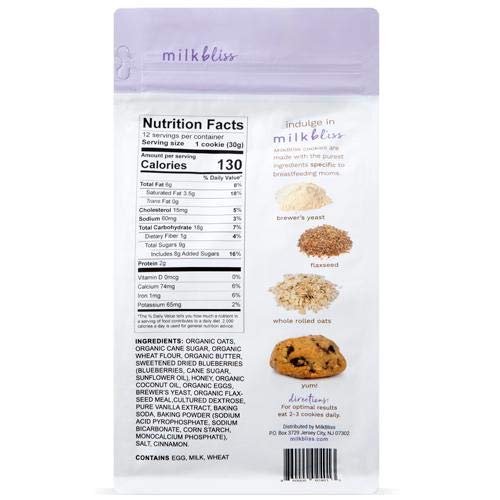 Milkbliss Wild Blueberry Soft Baked Lactation Cookies For Breast