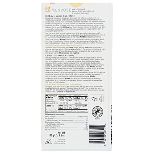 MILKBOY White Chocolate Bourbon Vanilla Bar, 3.5 OZ