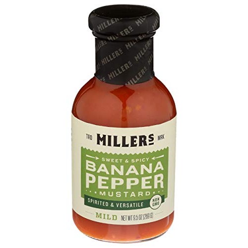 Millers Mustard- Red Mustard Banana Pepper Mild Hot Sauce, Swee