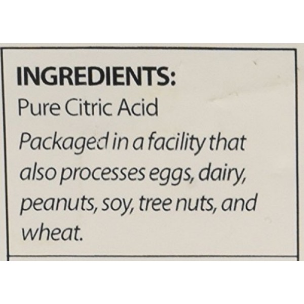 Milliard Citric Acid 1 Pound - 100% Pure Food Grade Non-Gmo Proj