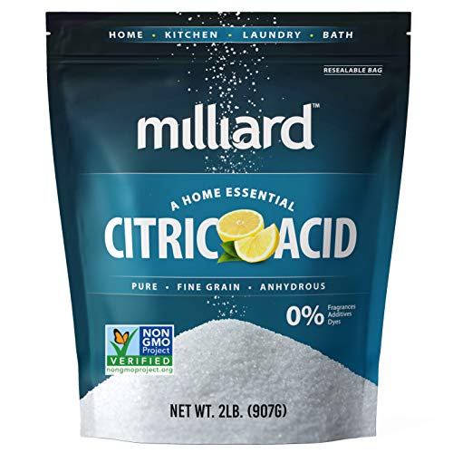 Milliard Citric Acid 2 Pound - 100% Pure Food Grade Non-Gmo Proj