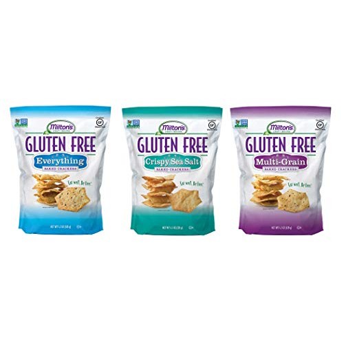 Milton’S Gluten Free Baked Crackers, 3 Flavor Variety Bundle. Cr