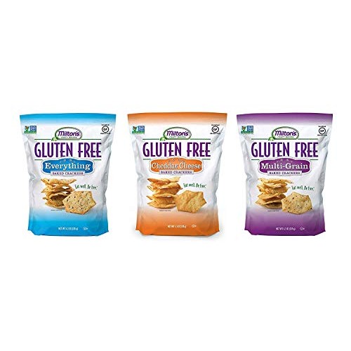 Milton’S Gluten Free Baked Crackers, 3 Flavor Variety Bundle. Cr