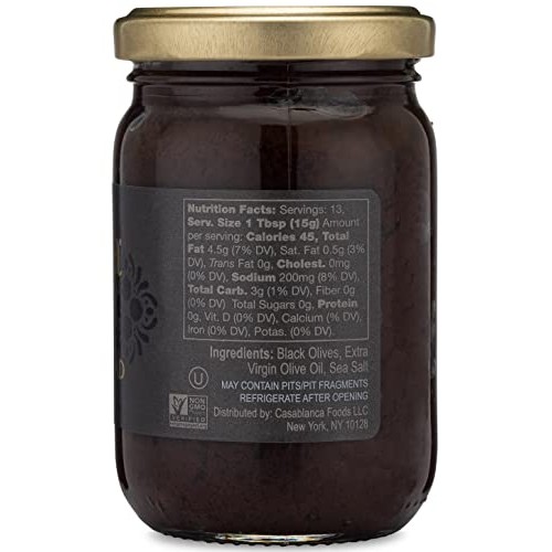 Mina Black Olive Spread, Gourmet Tapenade, 7 Ounce 200g