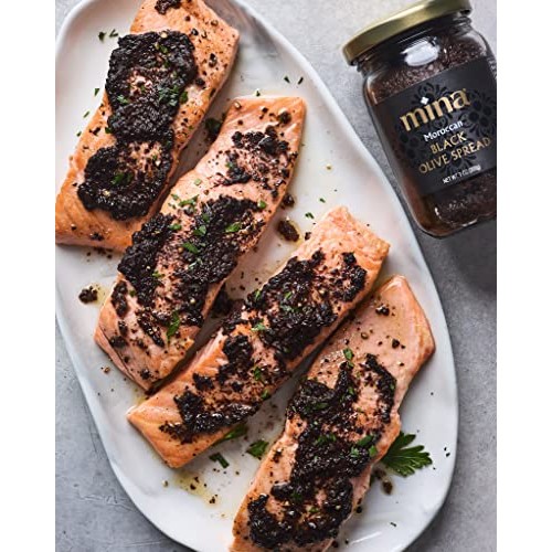 Mina Black Olive Spread, Gourmet Tapenade, 7 Ounce 200g