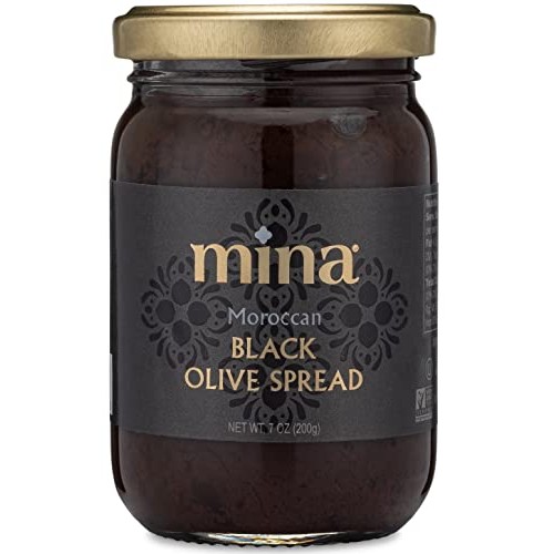 Mina Black Olive Spread, Gourmet Tapenade, 7 Ounce 200g