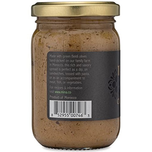 Mina Green Olive Spread, Gourmet Tapenade, 7 Ounce 200g