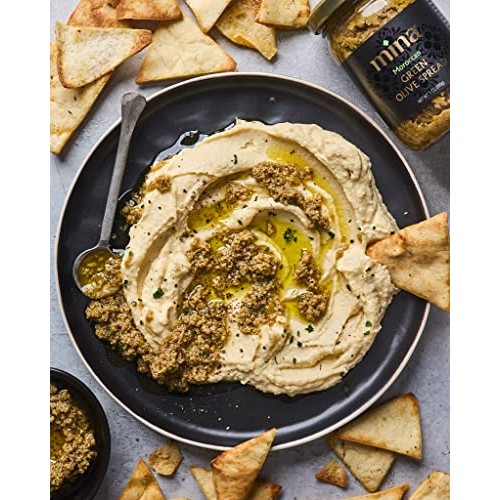 Mina Green Olive Spread, Gourmet Tapenade, 7 Ounce 200g