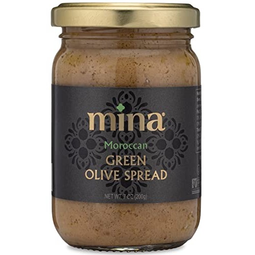Mina Green Olive Spread, Gourmet Tapenade, 7 Ounce 200g