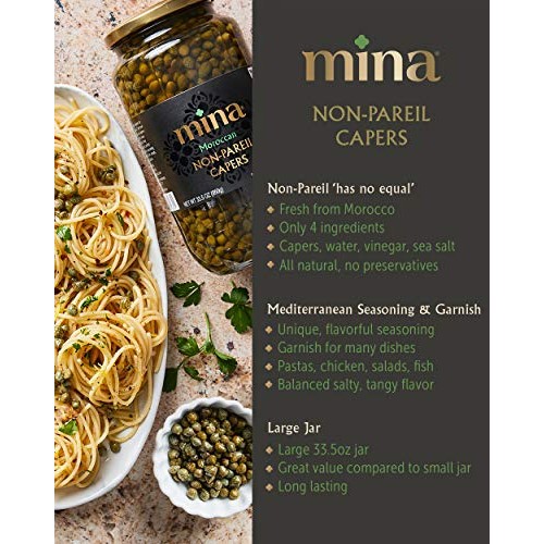 Mina Non Pareil Capers - 33.5 Oz - The Perfect Mediterranean Sea