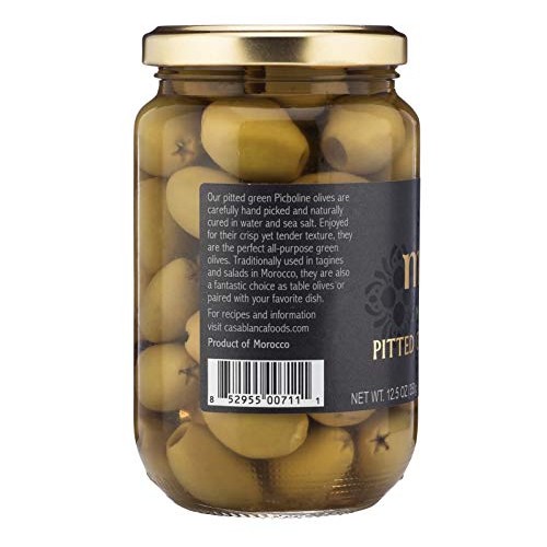 Mina Pitted Green Olives, 12.5 Oz Pack Of 6 - Premium Handpick