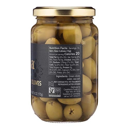 Mina Pitted Green Olives, 12.5 Oz Pack Of 6 - Premium Handpick