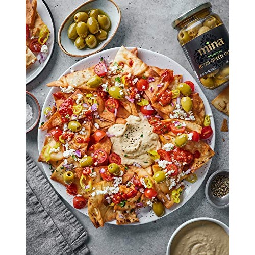 Mina Pitted Green Olives, 12.5 Oz Pack Of 6 - Premium Handpick