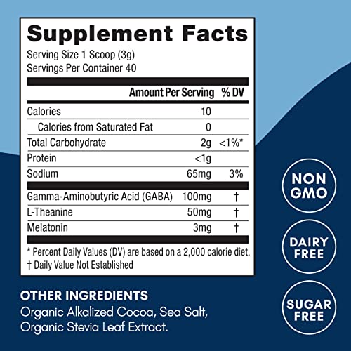 Mindful Evening Cocoa Mix Natural Sleep Aid, 40 Servings, Melato...