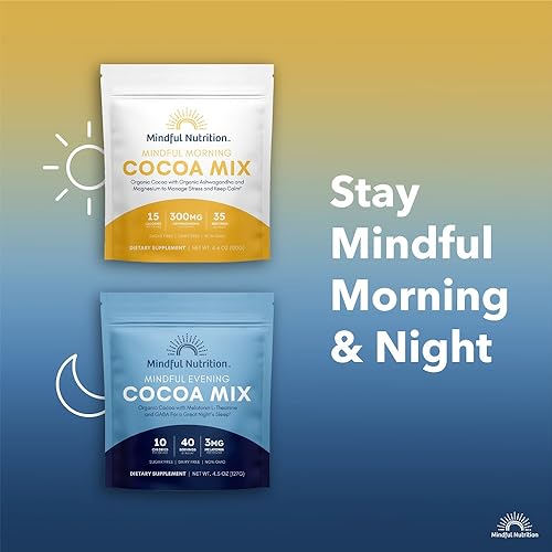 Mindful Evening Cocoa Mix Natural Sleep Aid, 40 Servings, Melato...