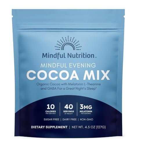 Mindful Evening Cocoa Mix Natural Sleep Aid, 40 Servings, Melato...