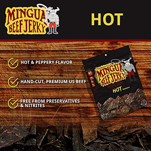 Mingua Hot Beef Jerky With Red Peppers - Nitrite-Free Spicy Beef