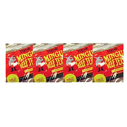 Mingua Teriyaki Beef Jerky Four 3.5 Oz Packages