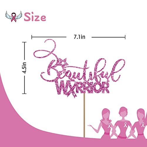 Beautiful Warrior Cake Topper, Breast Cancer Awareness Cake Deco...