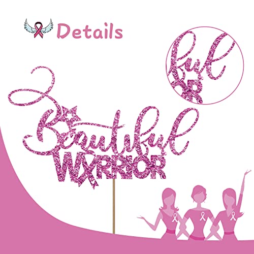 Beautiful Warrior Cake Topper, Breast Cancer Awareness Cake Deco...