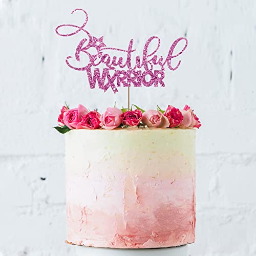 Beautiful Warrior Cake Topper, Breast Cancer Awareness Cake Deco...