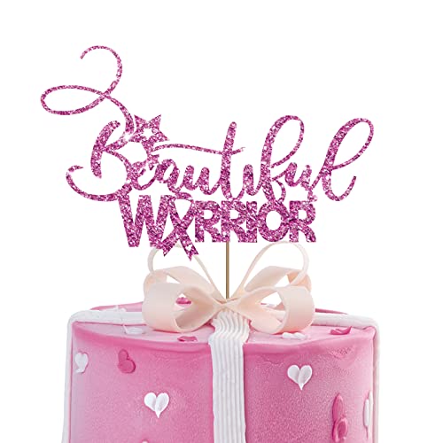 Beautiful Warrior Cake Topper, Breast Cancer Awareness Cake Deco...
