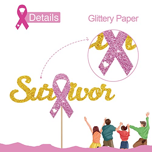 Survivor Cake Topper, Breast Cancer Awareness Cake Decor, Breast...