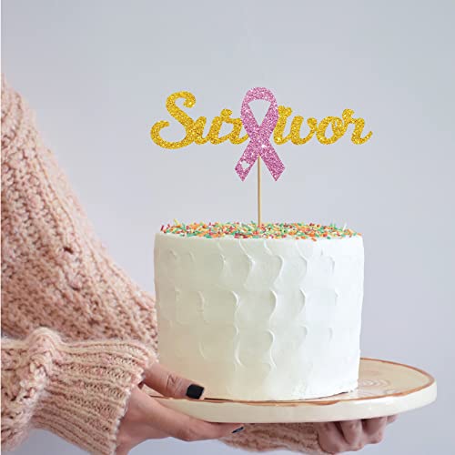 Survivor Cake Topper, Breast Cancer Awareness Cake Decor, Breast...