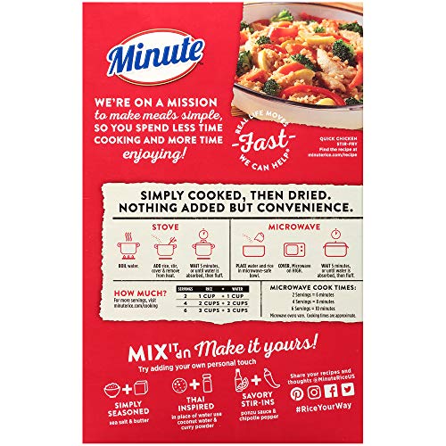 Minute Instant White Rice, Gluten Free, Non-Gmo, No Preservative