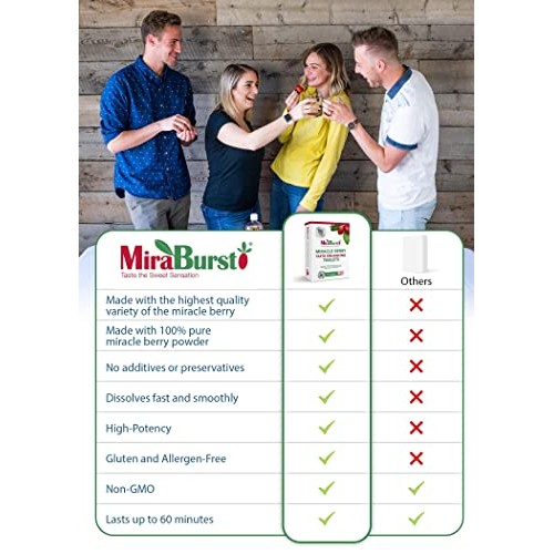 Miraburst Miracle Berry Tablets - Reduce Sugar Cravings - Turns