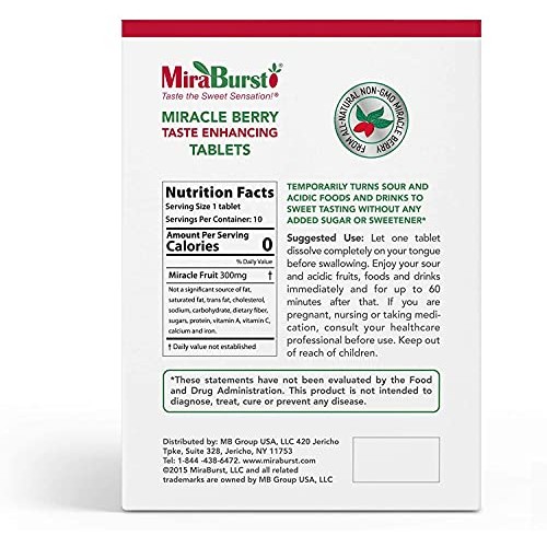 Miraburst Miracle Berry Tablets - Reduce Sugar Cravings - Turns