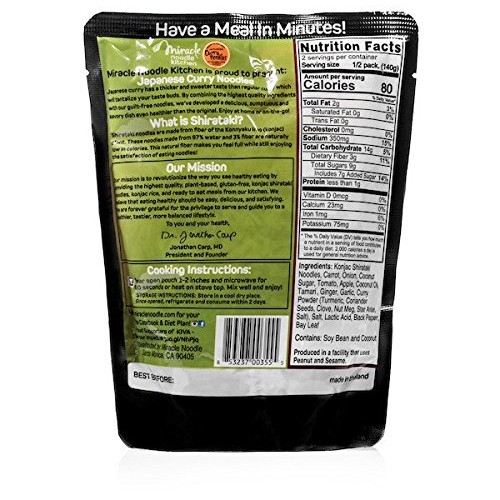 Miracle Noodle Ready To Eat Japanese Curry Noodles Meal, Shirata