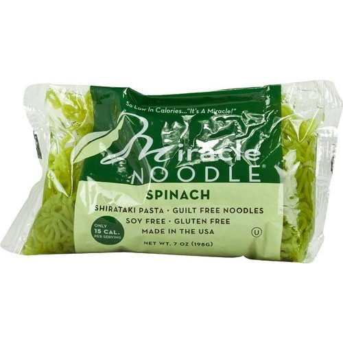 Miracle Noodle Shirataki Spinach Angel Hair Gluten Free -- 7 Oz