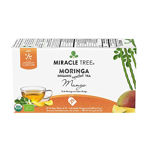 Miracle Tree - Organic Moringa Superfood Tea, 25 Individually Se